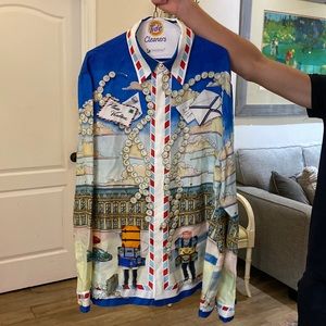 Men’s Designer Casablanca Tennis Club Silk Shirt XL